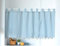 Yaland Elegant Schlaufenschal karo Gardine Karierte Küche Gardine Scheibengardine mit Kugeln-Kante Landhausstil Bistrogardine mit Raffhalter (HxB 50x100cm, blau) 1 Stück