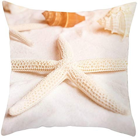 Socoz 1 Paar Kissenbezüge, Polyester, Seestern, Strand, Braun