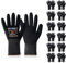 HPHST Arbeitshandschuhe SF001TS Handschuhe Montagehandschuhe für Damen und Herren Gloves Ergonomisches Design Smart Touch Gartenhandschuhe 12 Paar (Large, Schwarz)