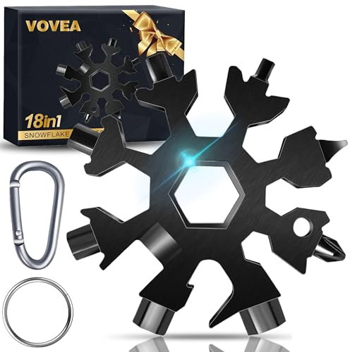 18-in-1 Snowflake Multi Tool, Fathers Day Mens Gifts, Birthday Gifts for Mens Dad Husband, Stocking Stuffers for Men, EDC Cool Gadgets Stainless Steel Bottle Opener Screwdriver
