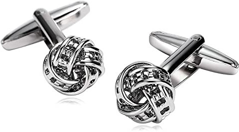 Wycian Manschettenknöpfe Herren Silber Knoten, Manschettenknöpfe für Herren Liebe Knot Hollow Rostfreier Stahl für Männer Vater Freund Tuxedo Shirt