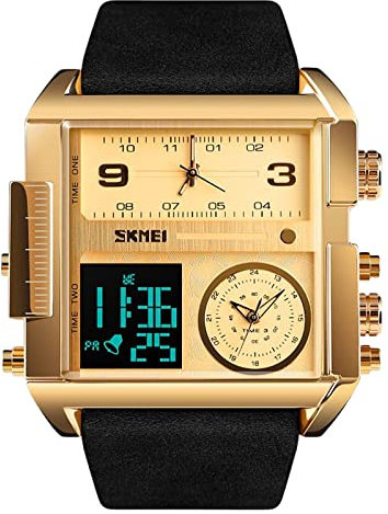 rorios Sport Herrenuhr Analog Digital Armbanduhr mit Wecker Leuchtende Stoppuhr Multifunktion Elektronische Uhren für Männer