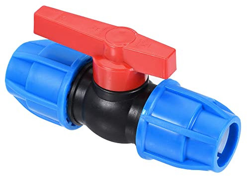 M METERXITY Kugelhahn PE Plastik Ausschalter Garten Anwenden Bewässerung und Aquariums (25mm Schwarz Blau Rot)