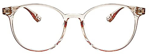 KAEOISFU Runden Transparentem Lesebrille Herren Damen, Durchsichtig Rahmen Blaulichtfilter Computerbrille Sehhilfe Brille Computer Lesebrillen