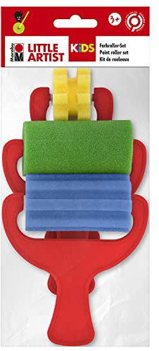 Marabu KiDS Little Artist, Farbroller Set aus Schaumstoff, Schwamm Roller mit 3 verschiedenen Motiven, für Kinder ab 3 Jahren, Kindergarten, Vorschule und Schule, 0318000000011