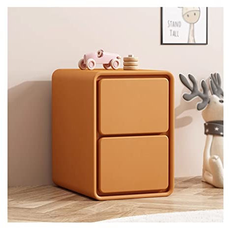 Nachtschrank Kunstleder-Nachttisch, einfacher, moderner kleiner Schlafzimmer-Nachttisch, orangefarbener Aufbewahrungsschrank, Nachttisch, Beistelltisch, 2 Schubladen, 18,8 H Couchtisch ( Size : L30xD