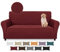 Lydevo Stretch Sofabezug 2 Sitzer Sofa überzug Neu Jacquard Taktiles Upgrade Sofahusse Elastisch Waschbar Sofabezug Mit Armlehnen mit 2 Stücke Kissenbezug,Taktiles Jacquard#Bordeaux