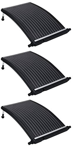 BULANED Gebogene Solar-Heizungen für Pool 3 STK Pool Solarheizung, Poolheizung, Poolzubehhör, Sonnenkollektor, 110x65 cm
