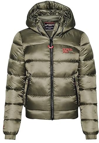 Superdry Damen Sports Bomberjacke mit Steppung Blassolivgrün 40