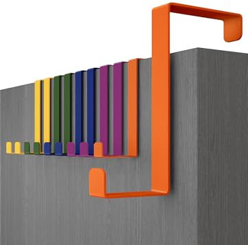 Menz Perchero puerta - 10 piezas ganchos de colores con almohadillas de fieltro 36mm – colgador puerta utilizable en ambos lados – percha Puerta Türhaken XXL budget Bunt - 10er Set ES