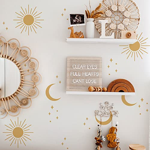 Neukids 60pcs boho Wandtattoo selbstklebend boho Sonne Mond sterne Wandsticker Kinderzimmer Babyzimmer Wandaufkleber wohnzimmer Schlafzimmer flur Wanddeko