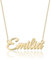 Collar de Nombre Personalizado Emilia en Oro de 18K - Colgante de Acero Inoxidable Grabado Personalizable para Mujeres - Regalo para Cumpleaños, Aniversarios, Graduaciones y el Día de San Valentín