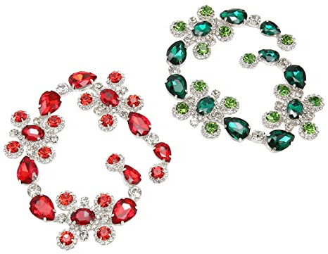 2 Stück Strass-Blumenkette, Glitzernde Strass-Schmuckkette Zum Basteln, DIY, Nähen, Kleidung, Hochzeit, Party, Herstellung von Dekorationen, Brautverzierungen