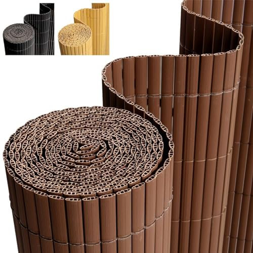 Hengsong Sichtschutzmatte PVC 90x400cm,für Balkon Sichtschutz,Sichtschutz Garten,Sichtschutz Balkon Ohne Bohren,Windschutz Balkon Ohne Bohren,Wind&Wasserdicht,Braun