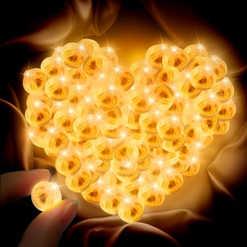 GAROMIA LED Ballons Lichter Ballonlichter Mini 100 Stück LED Ballonlichter Helium Ballon Knicklicht Leuchtkugeln luftballon Warmes für Geburtstag Hochzeit Halloween Deko Weihnachten Party 