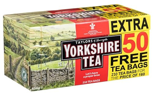 Yorksshire Tea 160s + 50 Free - Let's Have a Proper Brew - 210 Tea Bags For The Price Of 160 - Extra 50 Free
