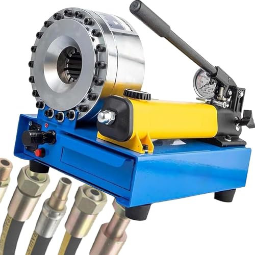 Pinza per Tubi Flessibili, Attrezzo per Piegare Tubi Idraulici Portatile Pressa per Cavalli Portatile Mini pressa per Tubi con 7 Set di matrici, Macchina per Piegare Tubi con Gamma di crimpatura da