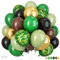 Green and Brown Balloons, 12 Inch Camo Balloons Brown, Sage Green and Metallic Gold Balloon Dark Green and Black Balloon for Army Theme Hunting Camping Jungle Birthday Baby Shower Supplies