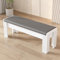 Merax Sitzbank 1 Set, Modernes Bettbank mit Kunstleder-Sitzkissen, Elegante Polsterbank für Schlafzimmer, Wohnzimmer, Flur, Grau und Weiss