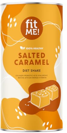 FIT ME Abnehmshake 500 g, Karamell Diätshake zum Abnehmen, Glutenfreier Shake Beauty-Booster, Mahlzeitenersatz mit Collagen & Matcha, Pulver, Kalorienarm & Proteinreich, Diätdrink
