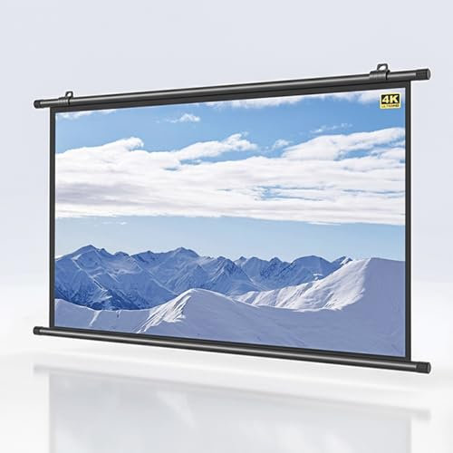 GSKDZG Pantalla De Proyector 50 Pulgadas 60 Pulgadas 72 Pulgadas Pantalla De Proyección Enrollable Manual 4K HD Pantalla De Cine En Casa para Interior Y Exterior(50 Inch (4:3))