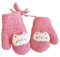 Kinder Winter Handschuhe Warme Fäustlinge mit schnur 1-5 Jahre Baby Cartoon Fausthandschuhe Dicke Doppelt Plüsch Hängende Hals Handschuhe Niedliche Tier Handschuhe für Spielen Laufen Skifahren