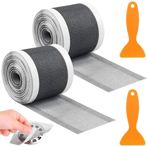 TTYSHIP® 2 Stück Haarsieb Duschrinne, 70mm x 10m Selbstklebend Duschrinne Sieb mit Plastikspatel, Abfluss Haarfänger Einweg für Badewanne Küche Bad