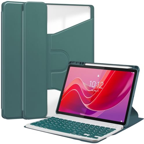 Custodia con tastiera per OnePlus Pad Go/OPPO Pad Air 2 11,4 pollici, tastiera Staccabile Bluetooth Wireless Magnetic Keyboard Tablet Stand Cover(Green)
