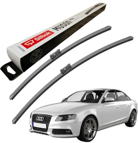 Silbak Windscreen Wipers, fits for AUDI A4 (11/2007-12/2015) Front Wiper Blades, 600mm/500mm