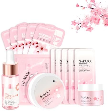 Hautpflege Set für Teenager Mädchen,14 tlg Anti-aging Gesichtspflege Set,Feuchtigkeitsspendend Skincare Geschenkset,Skincare Set Creme, Serum,Augenmaske,Lippenmaske,Schlafmaske,Schlammmaske