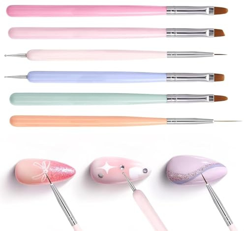 Beetles Nail Art Brushes Set Gel Polish Nail Art Design Pen Painting Tools with Nail Extension Gel Brush, Builder Gel Brush, Nail Art Liner Brush and Nail Dotting Pen for Salon at Home DIY Manicure