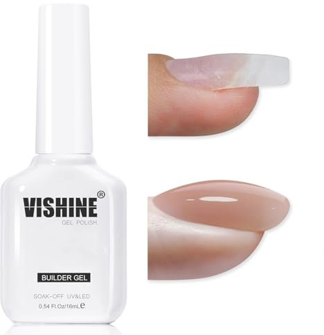 Vishine Builder Gel für Nägel, Building Nail 8-in-One Jelly Latte Color Strengthener Deep Skin Base for Hard Jelly Gel Thickening Builder Extension in A Flasche E058
