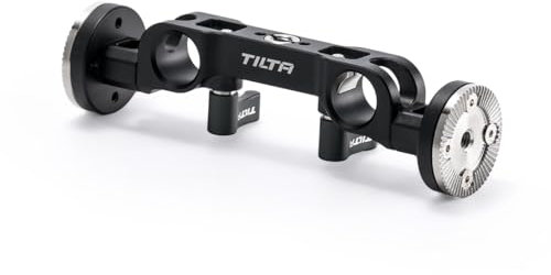 TILTA 15 mm LWS Dual-Rosettenadapter, kompatibel mit 15 mm LWS Stangen mit einem 3/8-Zoll-16-Gewinde mit einem 1/4-Zoll-20 Reduzierstück, Schwarz TA-DRA-15-B