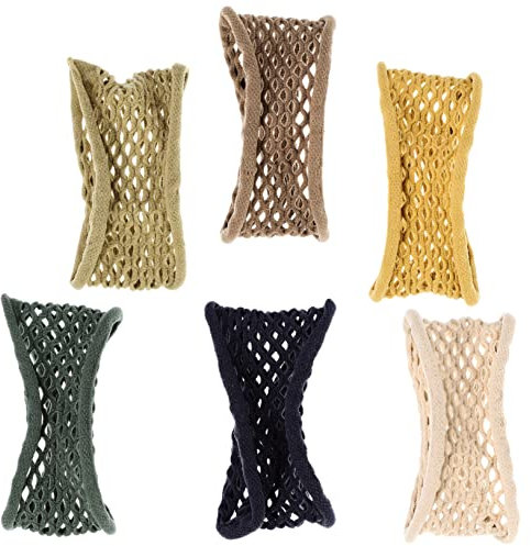 NIYANGLE 6pièces Élastiques Large Bandes à Cheveux Accessoires Pratiques Pour Chignons Et Queue De Cheval Parfaits Pour Cheveux Épais Et Foncé Lac Herbe