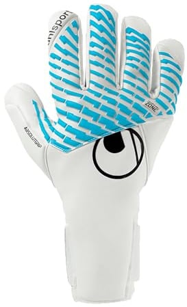 uhlsport Fußball Torwarthandschuhe Fangmaschine Cybertec - Absolutgrip HN - Torwart-Handschuh mit hervorragendem Grip und Neopren-Material, weiß/cyberblau/schwarz, 7