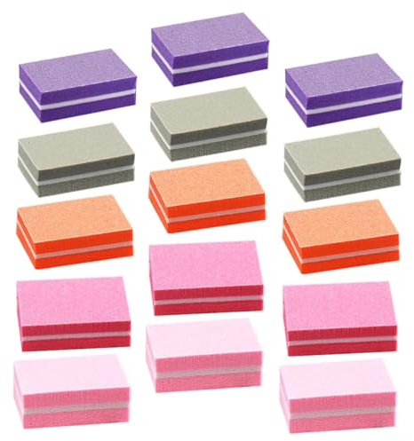 DECOMELODY 50 Stück Bunte Mini Nagelpufferblöcke Nagelfeile für Maniküre und Pediküre Sicherer Nagelpolierer für Natürliche und Künstliche Nägel für Nagelpflege zu Hause und Profi einsatz