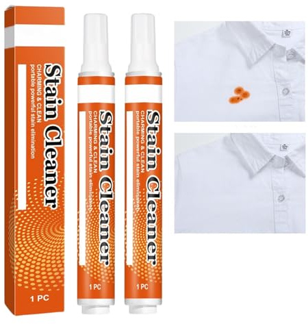 2PCS Stain Remover Pen for Clothes,Instant Stain Remover,Wash Free Stain Remove Stick,Travel-Sized Stain Stick for Blo/od,Oil,Ink & Sweat Sta/ins on Clothes,On-The-Go Sta/in Removal Tool,Quick Effect