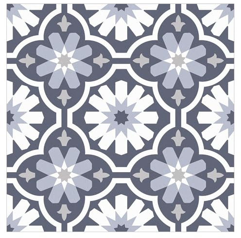 Bodenfliese, Wasserdicht, 30x30 cm, Selbstklebender Vinyl-Bodenbelag für Küche, Bad, Waschküche, Blau