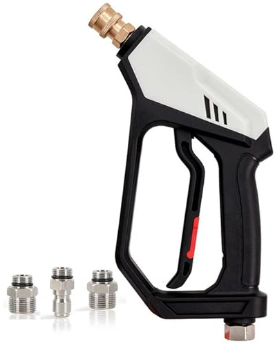 Kurze Hochdruckreiniger-Pistole, Hochleistungs-Spritzpistole mit M22-14, 15 mm / 3/8 Schnellanschluss, kompatibel mit Hochdruckreinigern für effiziente Reinigung