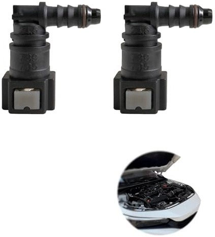 Lot de 2 Connecteurs de Tuyau de Carburant de Voiture, Raccord Durite Essence 90 Degrés, Plastique 7.89mm ID6 - Facile à Installer et Performances Fiables