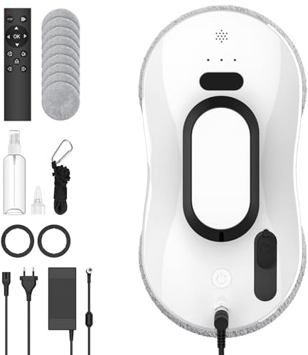 Robot Lavavetri, Lavavetri Elettrico Automatico 5600 Pa con Navigazione Intelligente, Telecomando, Sistema Anticaduta, Panno per la pulizia, per Tutte le superfici lisce