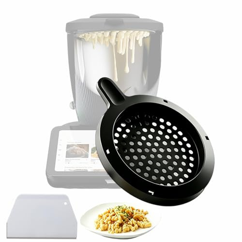 Spätzlesieb & Mehlsieb für Thermomix TM7, Teig-Sieb Set mit Silikon-Spatel | Feines Netz für klumpenfreien Teig, TM7 Zubehör für Spätzle, Kuchen & Brot, BPA-Frei, Spülmaschinenfest, Mehl sieben