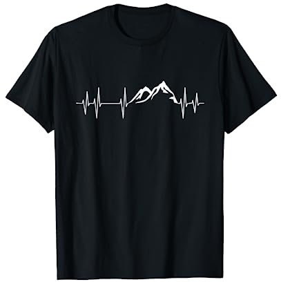 Herzschlag Berge Wandern Puls Ekg Bergsteiger T-Shirt