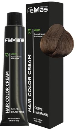 FemMas Haarfarbe Dunkelblond Kühle Kastanie 6.91 I Creme Haarfarbe mit Arganöl, Keratin & Ceramiden I dauerthafte Haarfärbung oder Tönung für strahlende Farbergebnisse I 100 ml