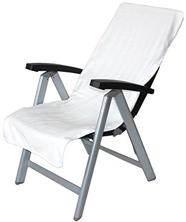 Floringo 2er Pack Schonbezug für Gartenstuhl Campingstuhl Twin-Star 60x130 95° waschbar (weiß)