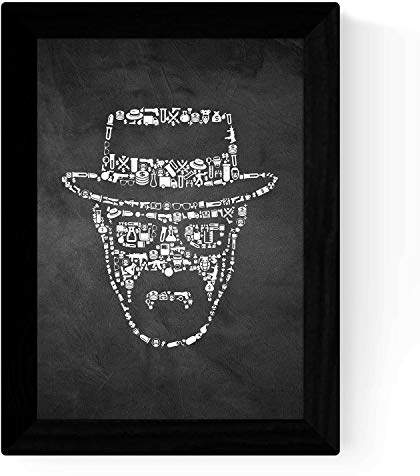 Nacnic Breaking Bad Heisenberg Poster. Poster in Schwarz-Weiß und im Collage-Stil. A3 ohne Rahmen.