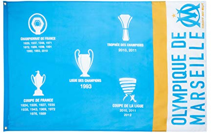 Drapeau OM Palmares - Collection officielle OLYMPIQUE DE MARSEILLE