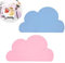 Kinder Platzset Wolke, BETOY 2 Stück Kinder Tischset Platzdeckchen Wolke Form Abwaschbar Rutschfeste Silikon Tragbar Essen Dekoration für Babys Kleinkinder Pink, blau