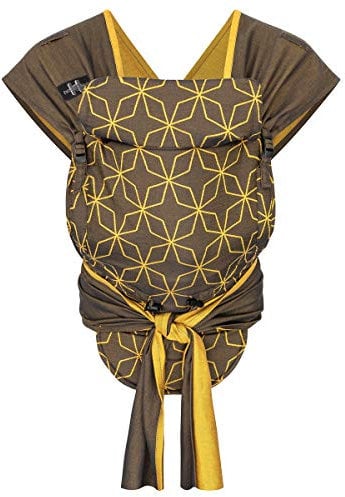 Hoppediz Hop-tye Buckle - Babytrage I Halfbuckle I Mei Tai I Bauchtrage & Rückentrage I Design Malmö yellow, Einheitsgröße für Hüftumfang bis 160cm