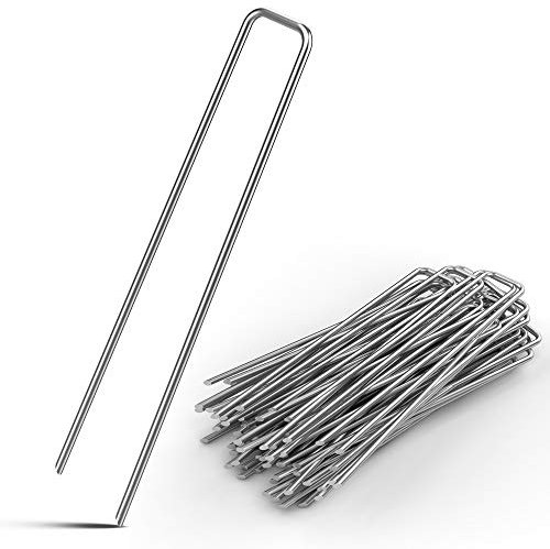 Gardebruk® 150x Erdanker verzinkter Stahl 150mm x 25mm Ø 2,7mm Unkrautvlies Gartenvlies Zeltanker Heringe Bodenanker Zaun Garten Camping Kunstrasen